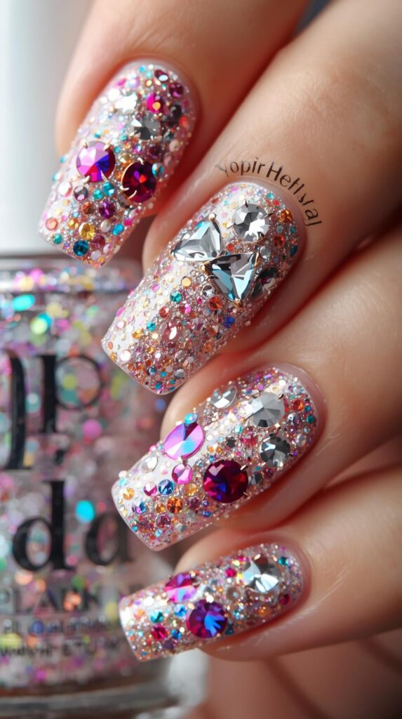 1. Glitter Glam Birthday Nails