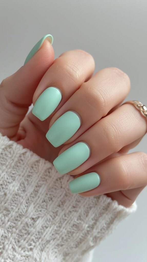 1. Minimalist Mint Green Nails
