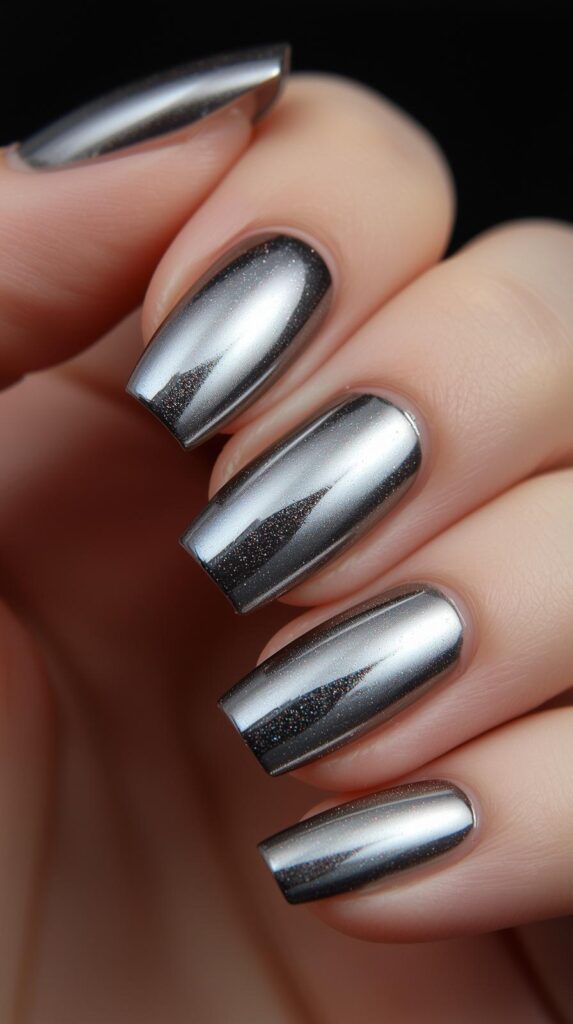 10. Chrome Ombre Nails