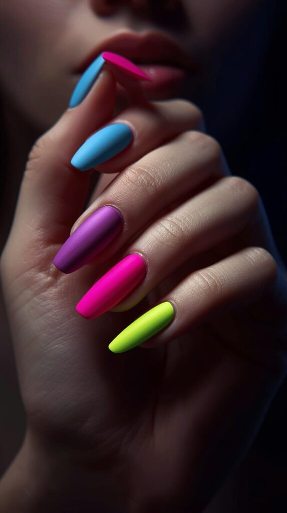 10. Matte Neon Nails