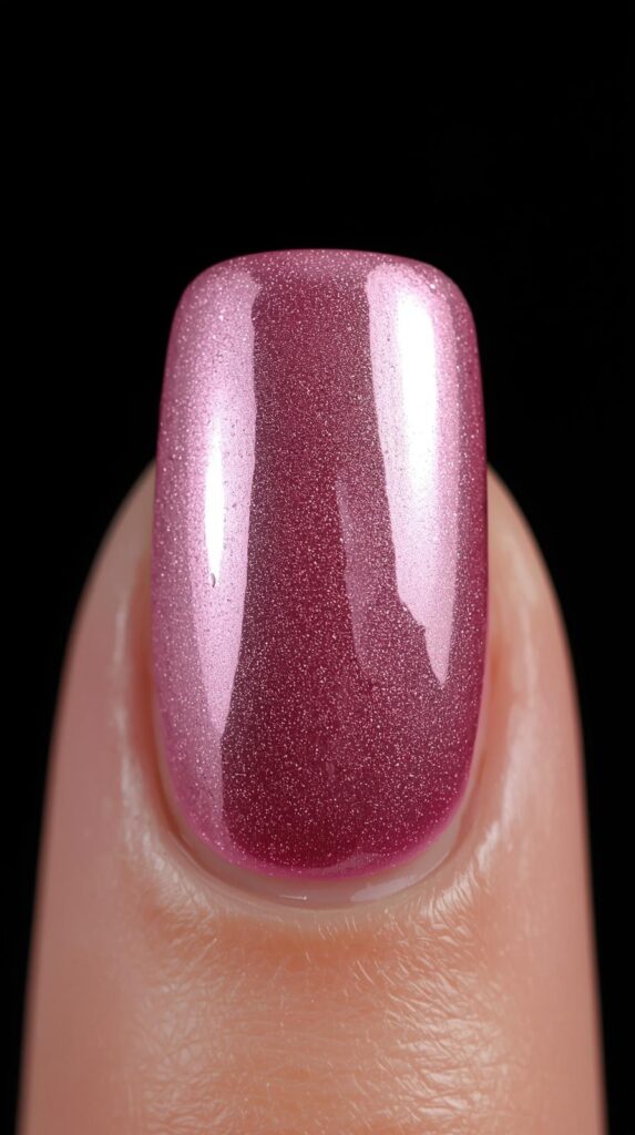 11. Glossy Baby Pink Chrome with Square Shape