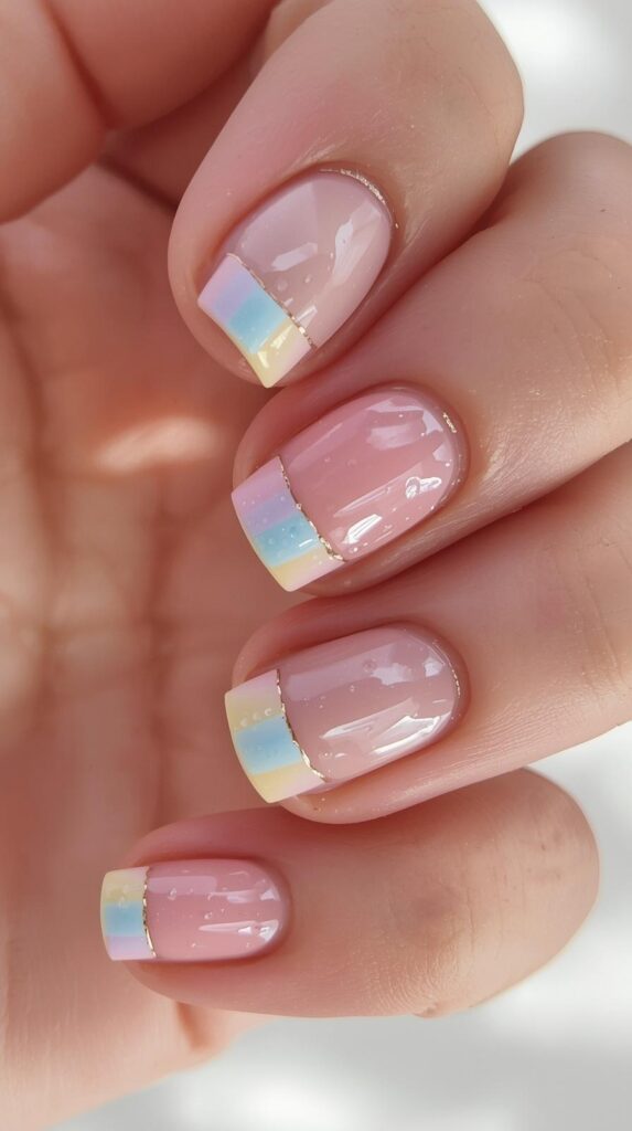 11. Mixed Pastel Tips Designs