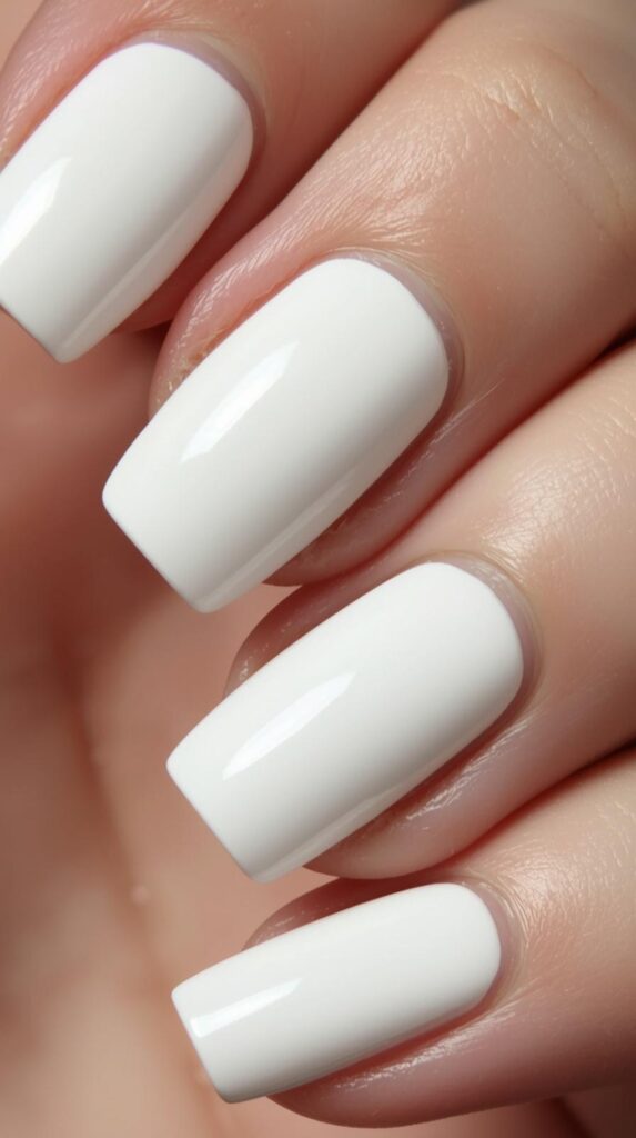 12. Classic Milky White Nails