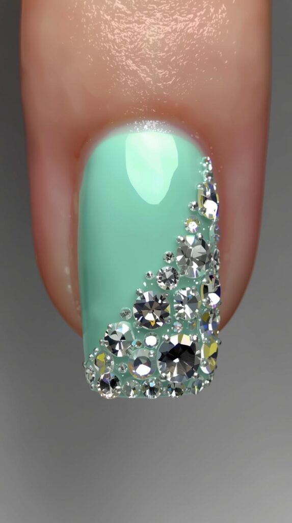 14. Mint Green with Rhinestones