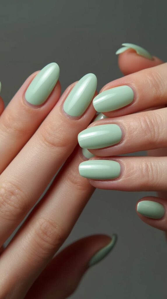 15. Two-Tone Mint Green Nails
