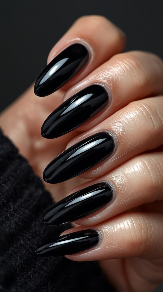 2. Black Chrome Nails