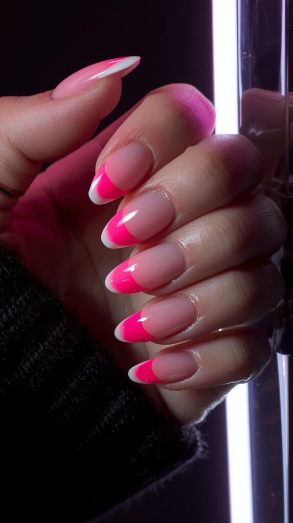 2. Neon French Tip Nails