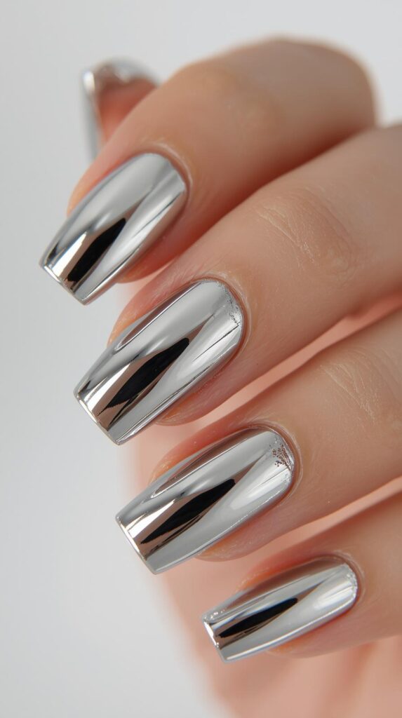 3. Chrome Mirror Nails