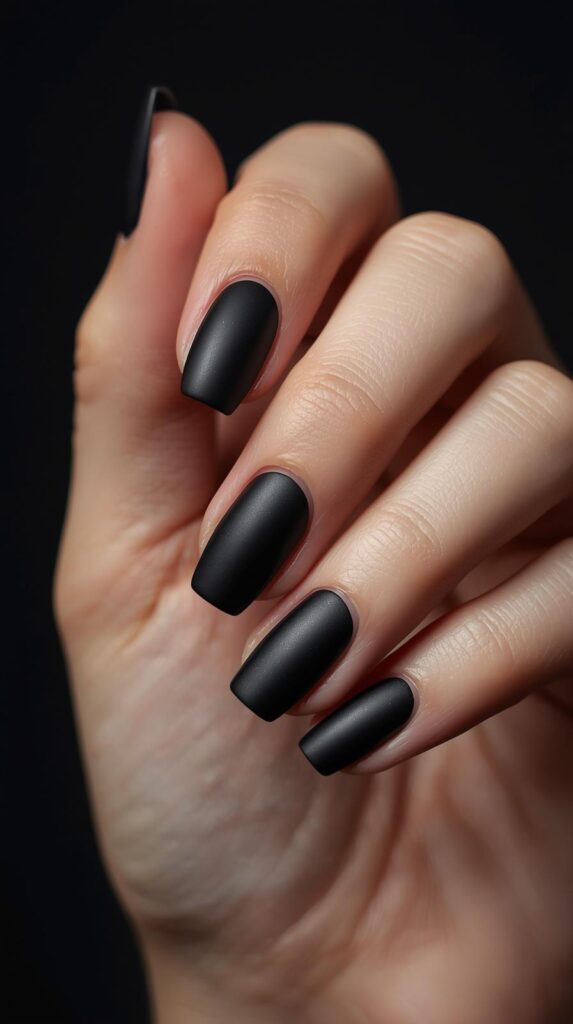 3. Matte Black Nails
