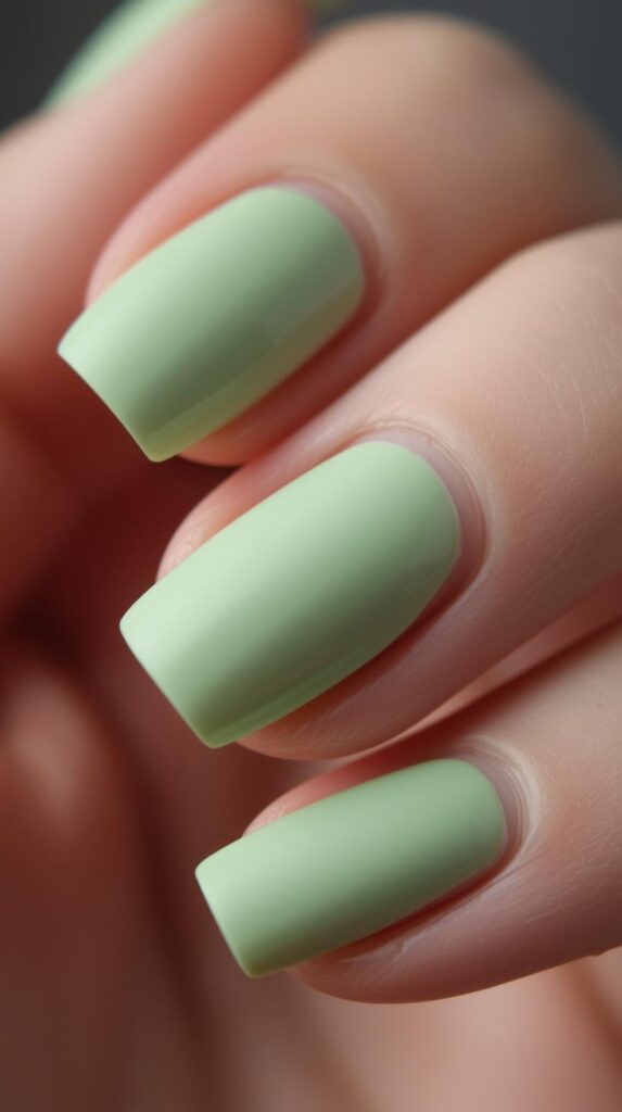 3. Matte Pastel Green Nails