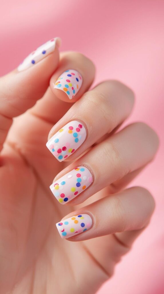 3. Pastel Confetti Nails
