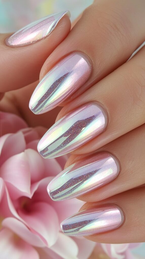 4. Chrome Spring Nails