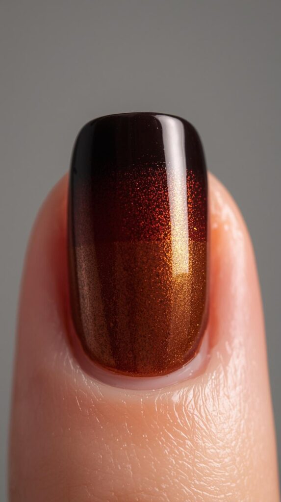 5. Brown Ombre Chrome Effect
