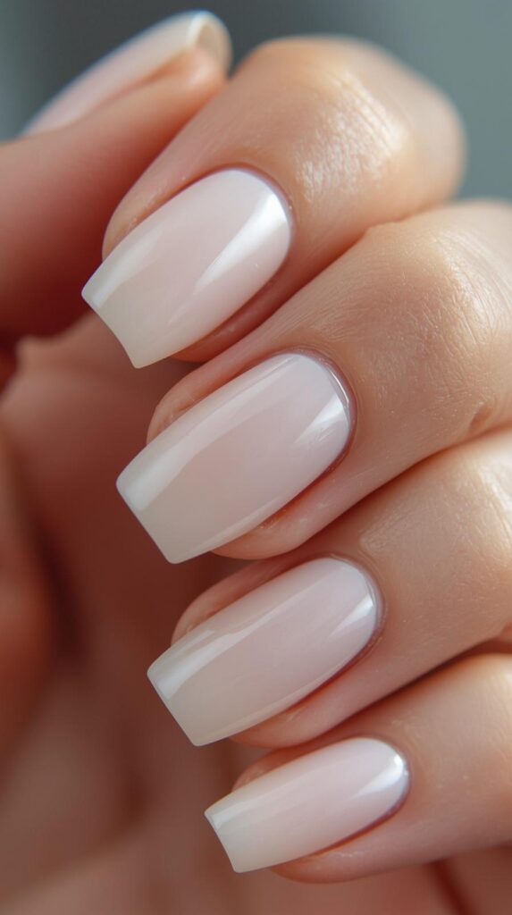 5. Milky White Nails