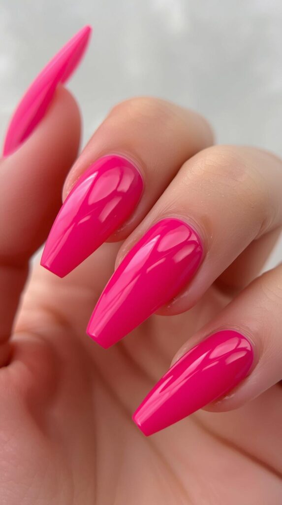 5. Pink Barbie Baddie Nails