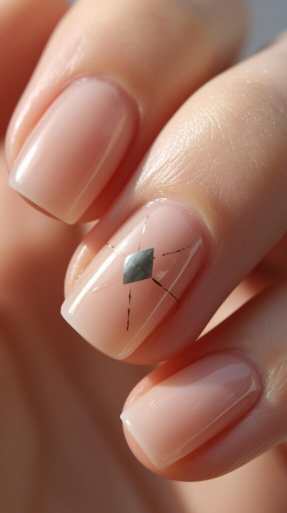 6. Minimal Argyle Accent Nails