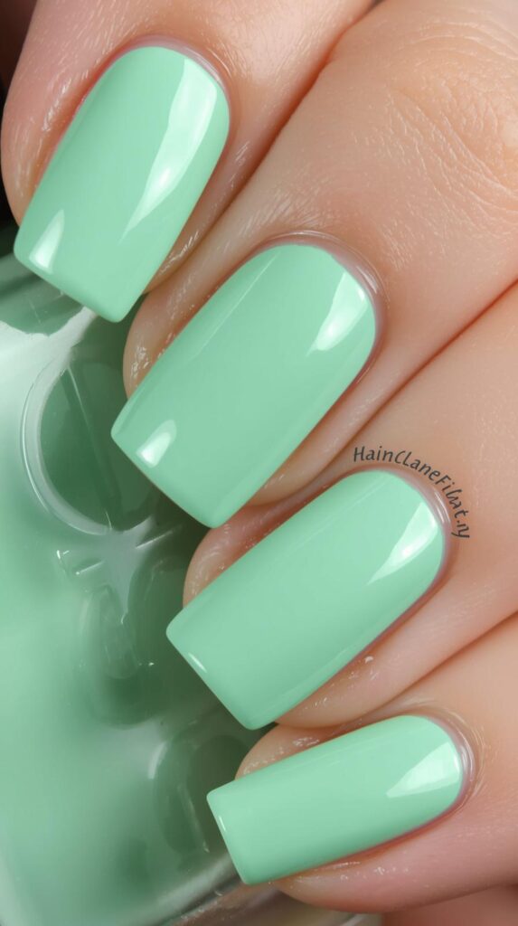 6. Mint Green Fresh Nails