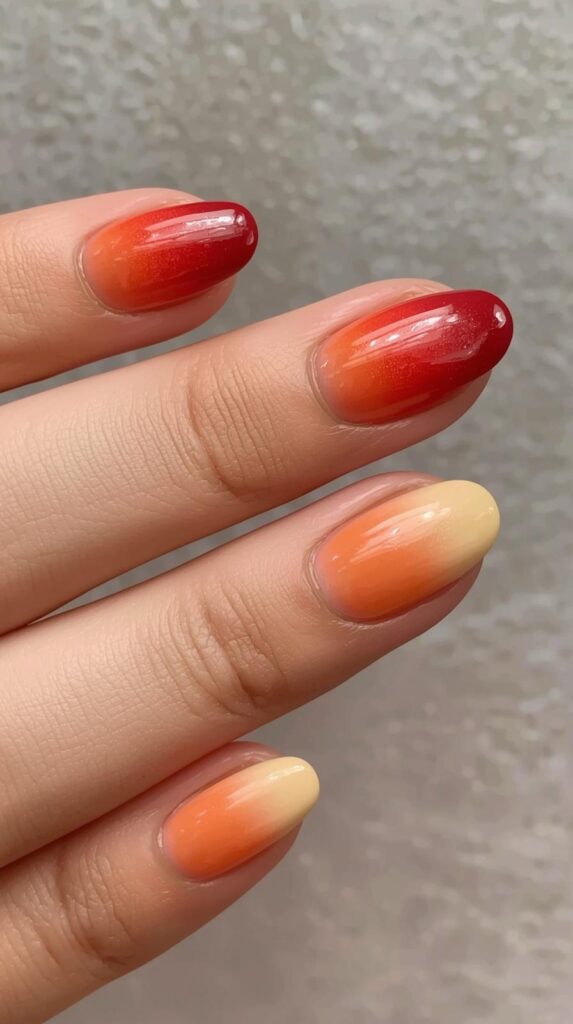6. Sunset Ombre Nails