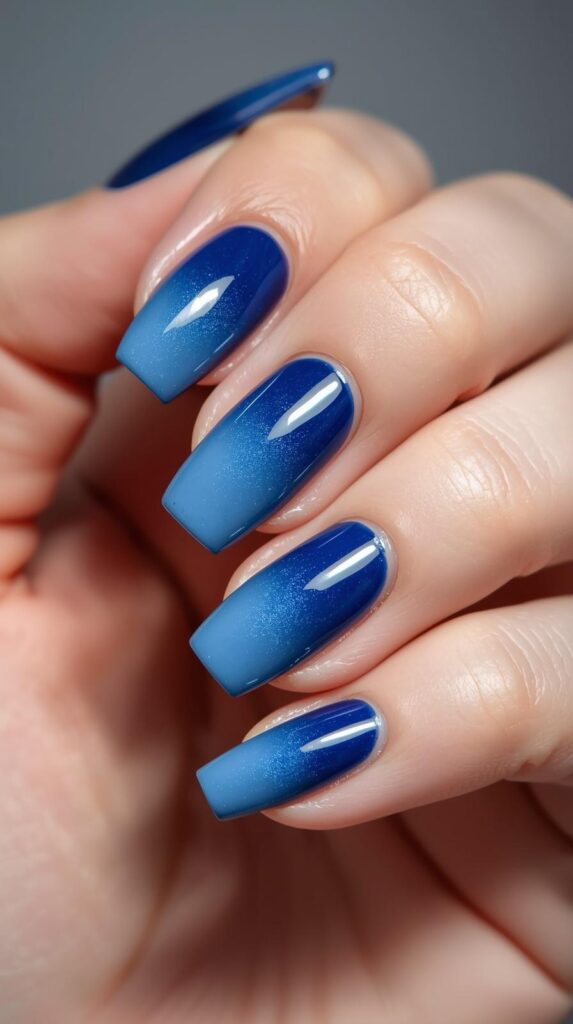 7. Blue Ombre Nails