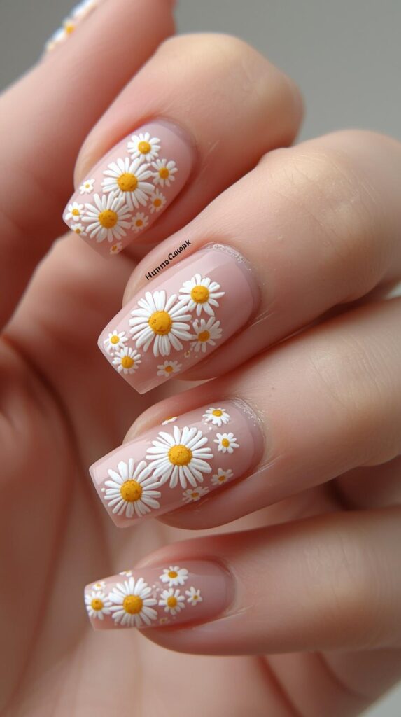 7. Daisy Nail Designs