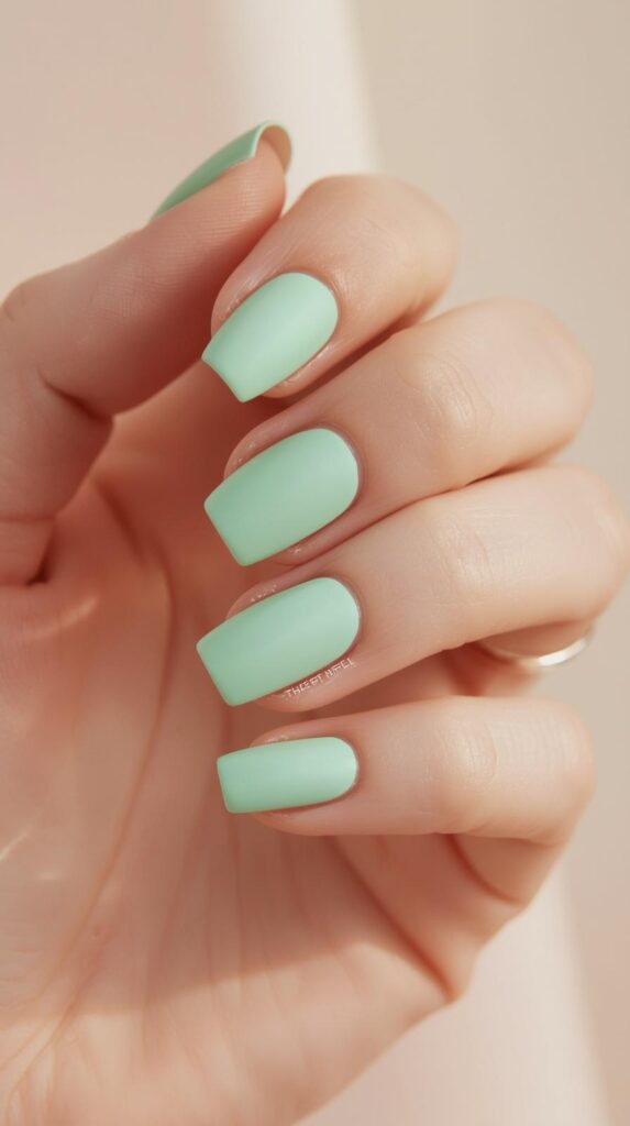 7. Matte Mint Green Nails