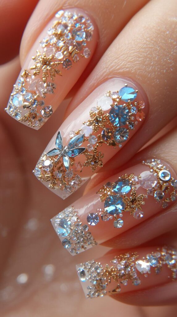 8. 3D Embellished Nails