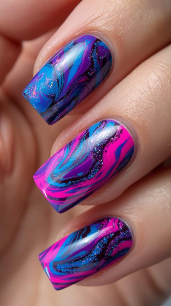 8. Abstract Swirl Nails