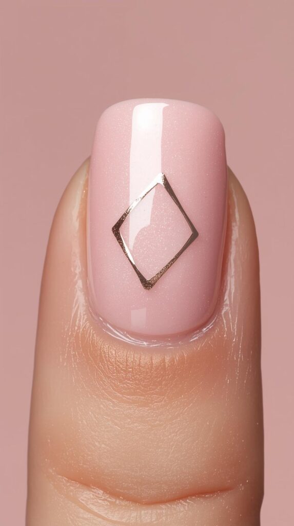 8. Baby Pink Chrome with Accent Nail