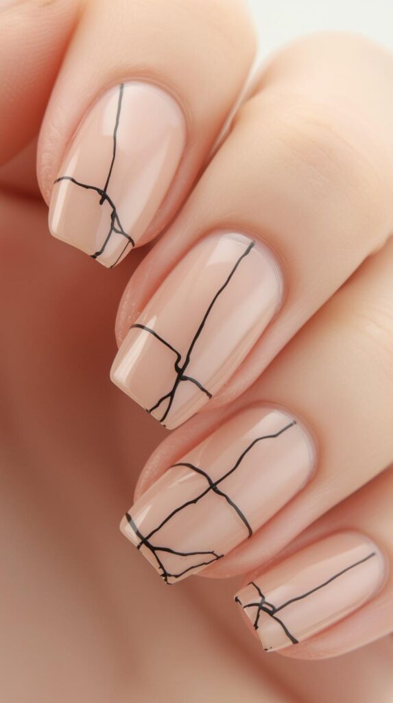 8. Minimalist Line Art Nails