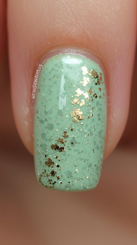 8. Mint Green with Gold Foil