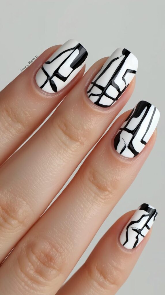 8. Monochrome Pucci Nails