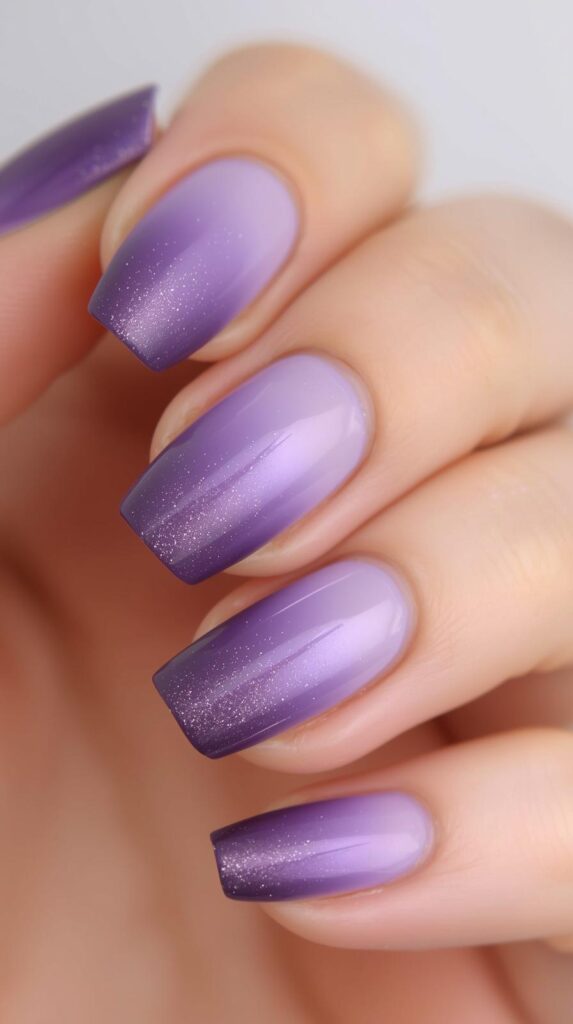 8. Purple Ombre Nails