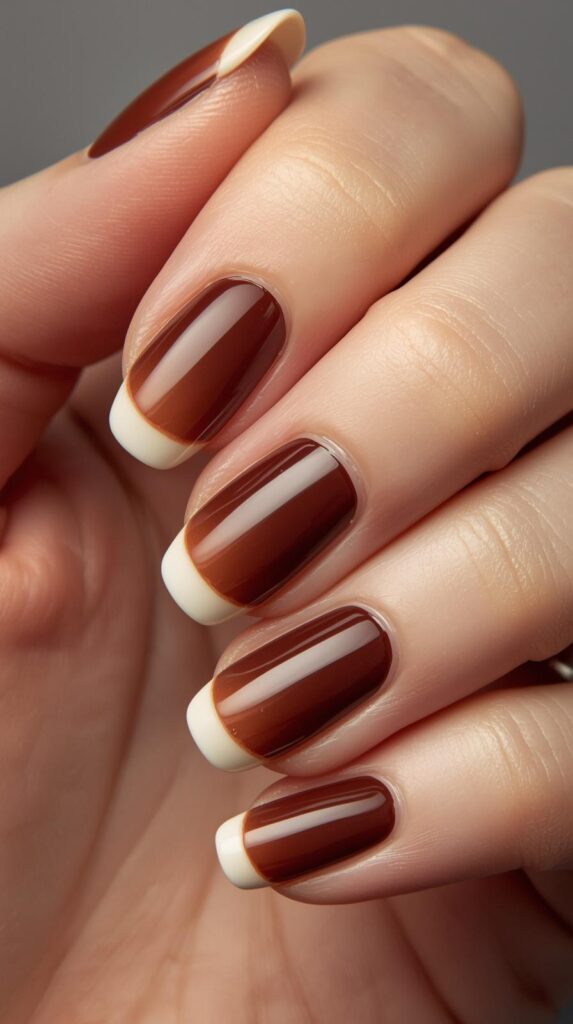 9. Brown Ombre French Tips