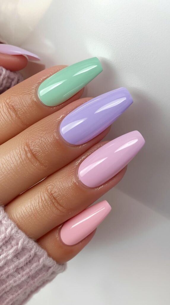 9. Chrome Pastel Nails