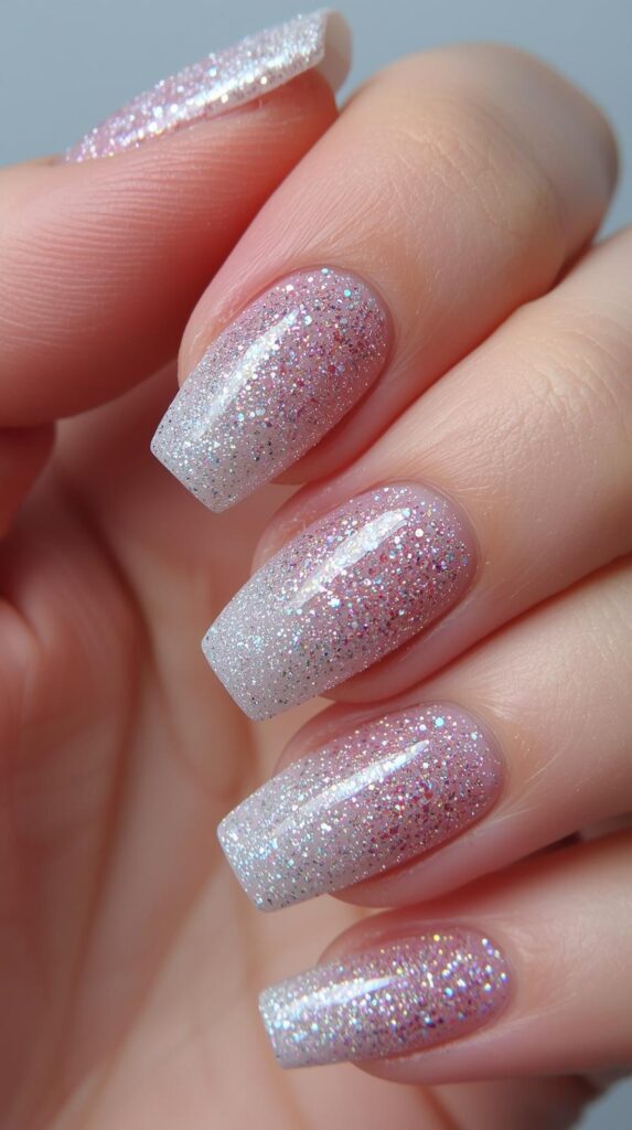 9. Glitter Gradient Nails