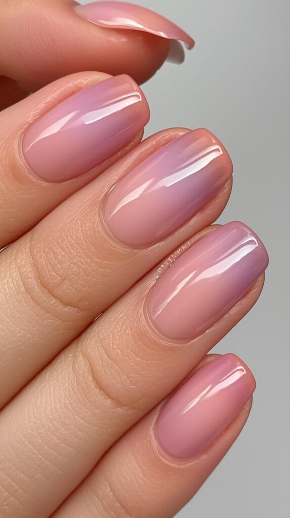 9. Ombre Short Acrylic Nails
