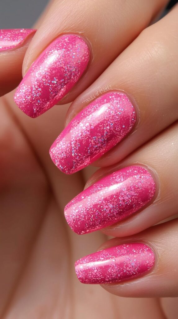9. Pink and Glitter Argyle Press-On Nails