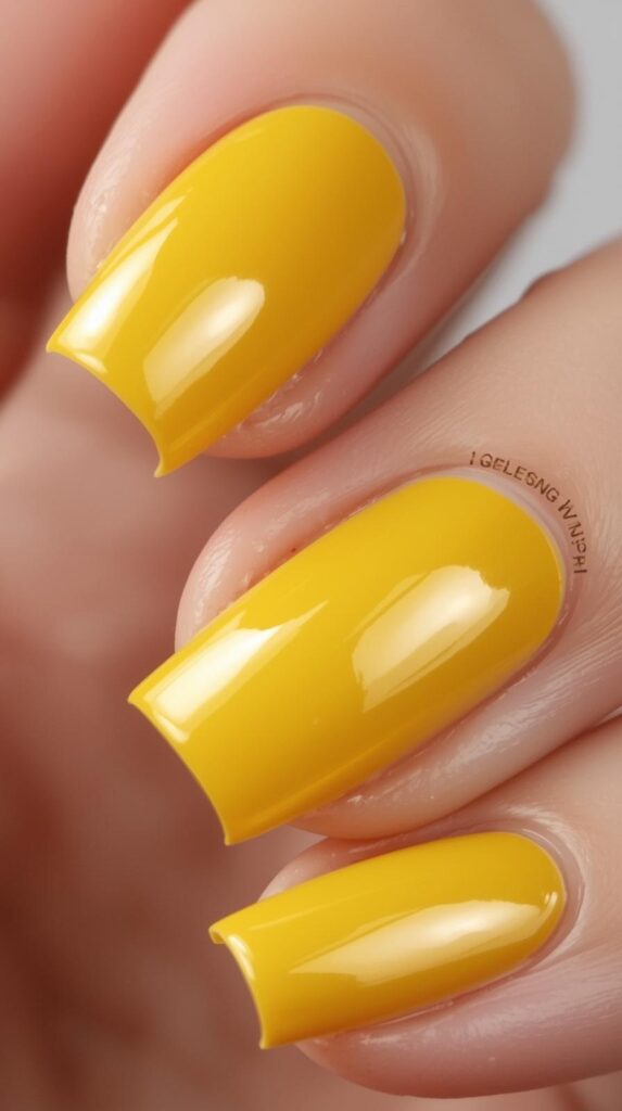 1. Butter Yellow Gloss Nails