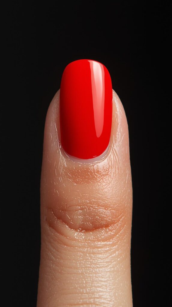 1. Fiery Red Statement Nail