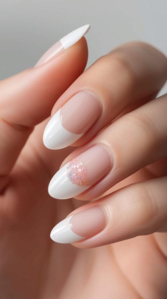1. Milky White Double Tips