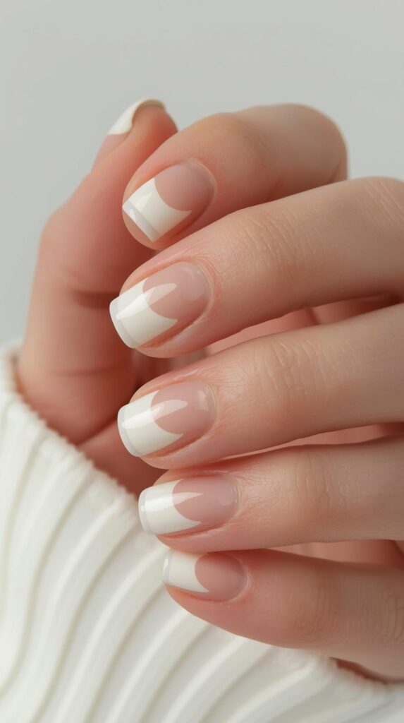1. Milky White French Tips