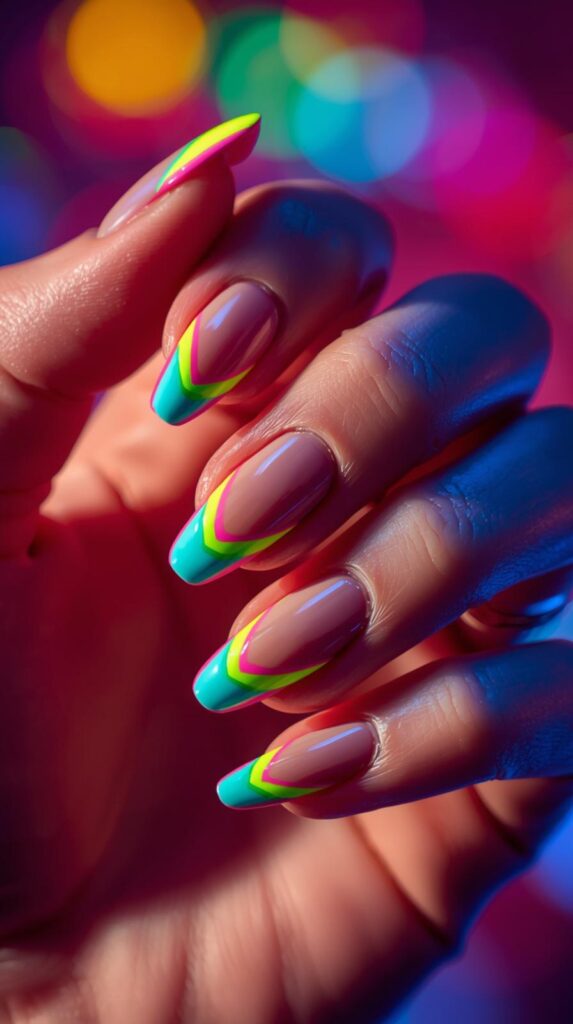 1. Neon Pop French Tips