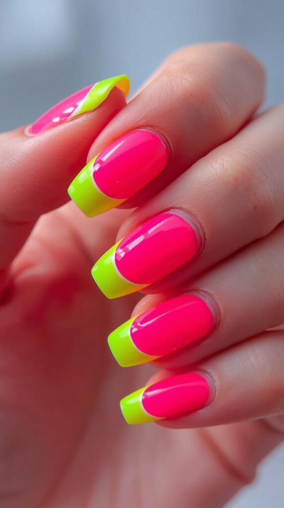 10. Neon French Tips
