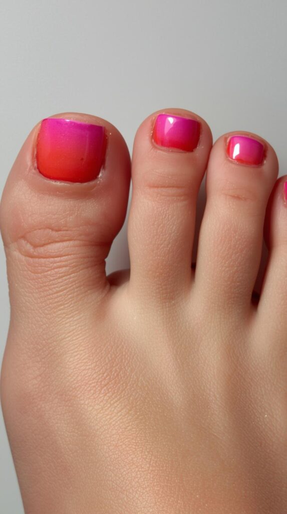 10. Ombre Pedicure Look Nail