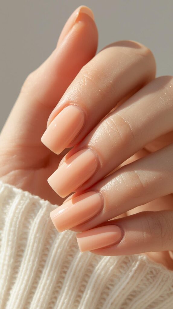 10. Peach Nude Nails