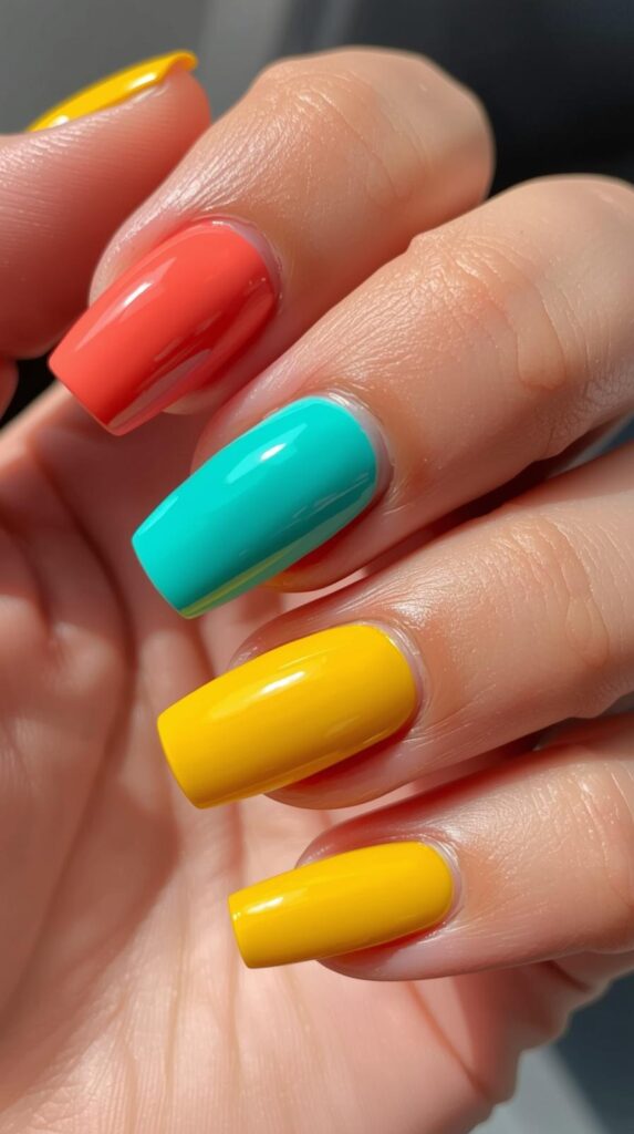 10. Short Summer Acrylic Nails