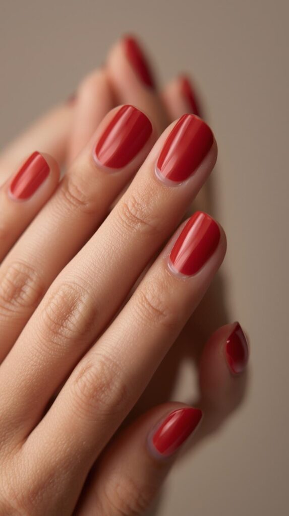 11. Bright Tomato Red Nails
