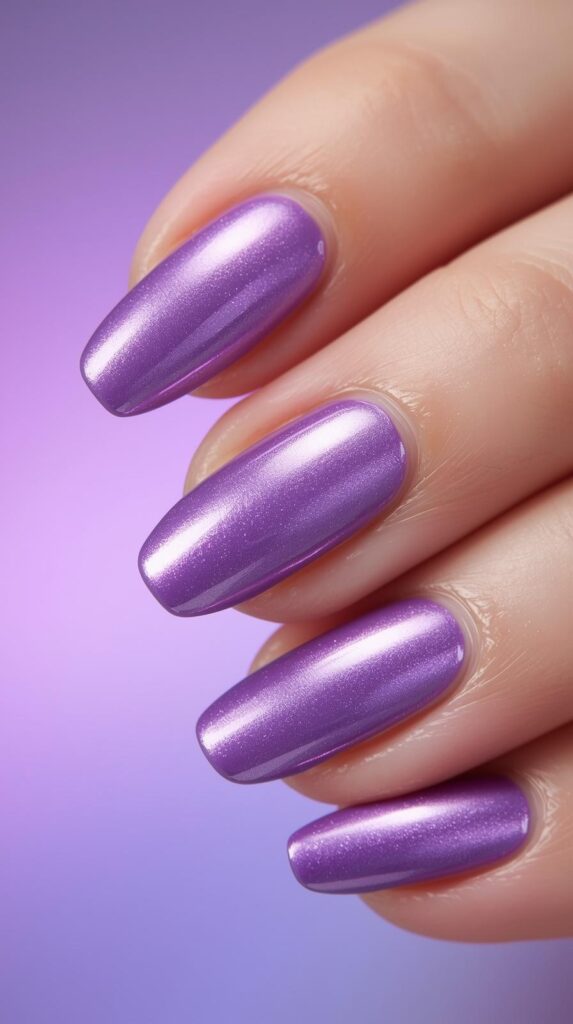 11. Lavender Chrome Nails