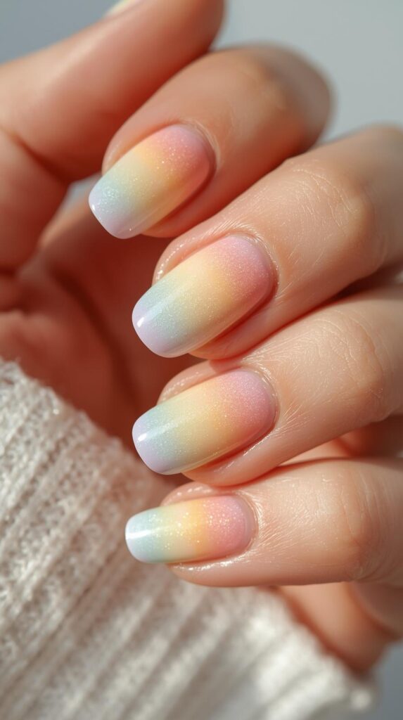 12. Rainbow Pastel Nails