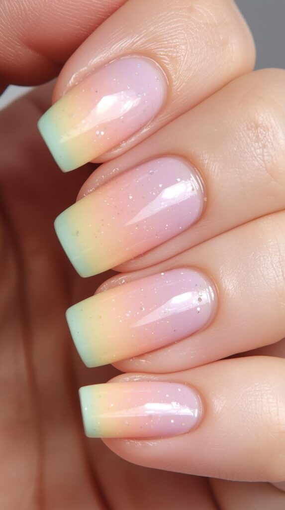 12. Rainbow Pastel Nails